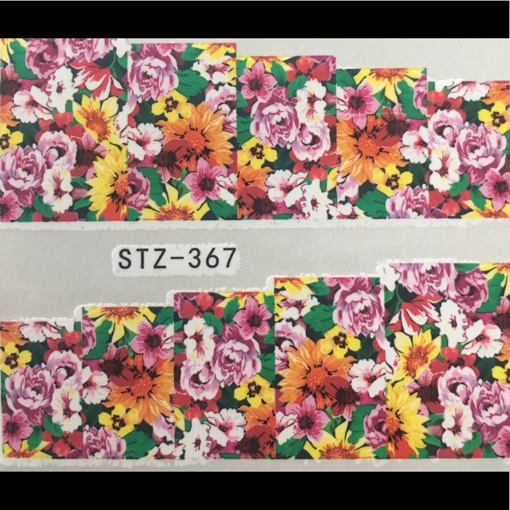 3/$12 NailArt Waterslide Tattoo Multi Color Flower